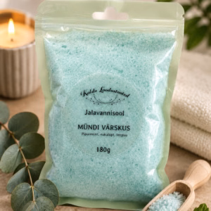 Mündi Värskus luksuslik SPA jalavannisool piparmündi, eukalüpti ja teepuu eeterlike õlidega, 180 g.